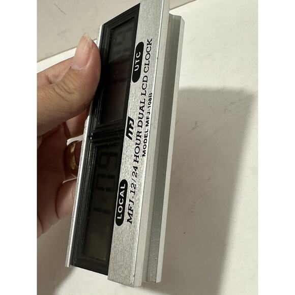 MFJ-108B 24/12 Hour Dual LCD Clock Extruded Aluminum Frame Local UTC No Battery - Picture 7 of 8